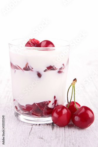 Photo: cherry and yogurt cherry and yogurt