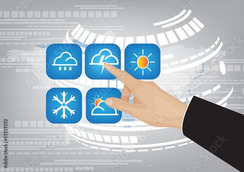 Vector: hand weather icon as concept hand weather icon as concept