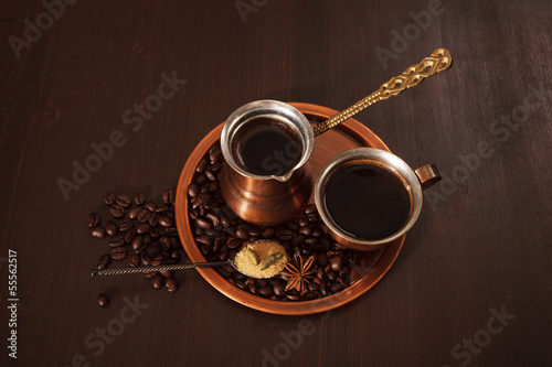 Photo: Copper set for making turkish coffee with spices Copper set for making turkish coffee with spices