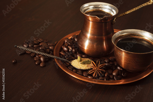 Photo: Copper set for making turkish coffee with spices Copper set for making turkish coffee with spices