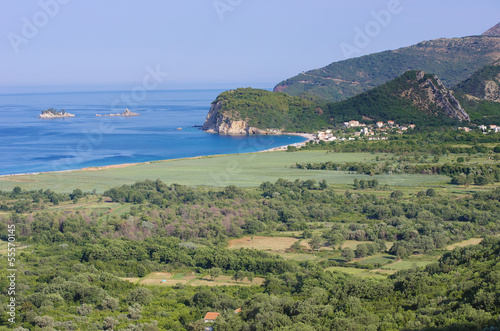 the coast and the seaside of Buljarica Bay, Montenegro