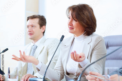 Photo: Two businesspeople at meeting Two businesspeople at meeting