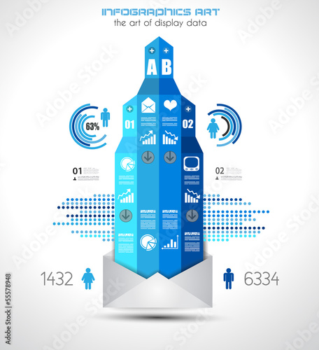 Vector: Infographic design template with paper tags. Infographic design template with paper tags.