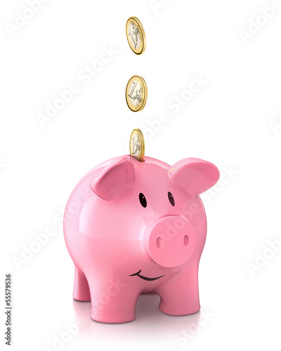 Illustration: Sparschwein mit Euromünzen Sparschwein mit Euromünzen