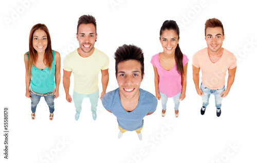 Photo: Caricature of happy friends with big heads Caricature of happy friends with big heads