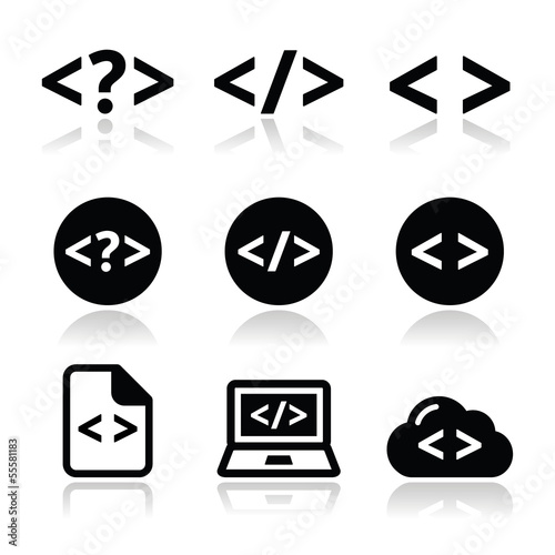 Vector: Progrmming code vector icons set Progrmming code vector icons set