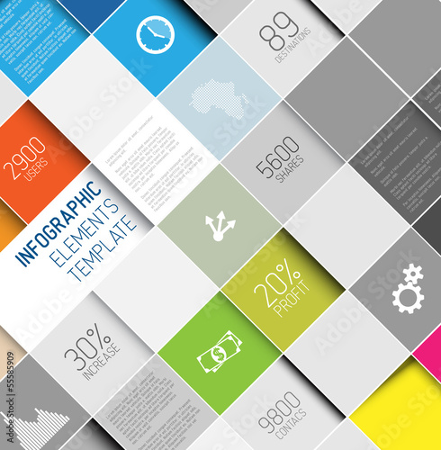 Vector: Vector abstract squares infographic template Vector abstract squares infographic template