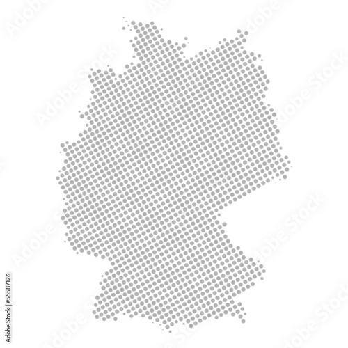 Vector: deutschlandkarte grau gepunktet I deutschlandkarte grau gepunktet I