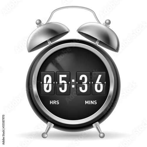 Vector: Retro flip alarm clock. Retro flip alarm clock.
