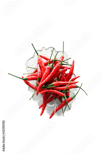 Photo: Red paprika in a bowl. Red paprika in a bowl.