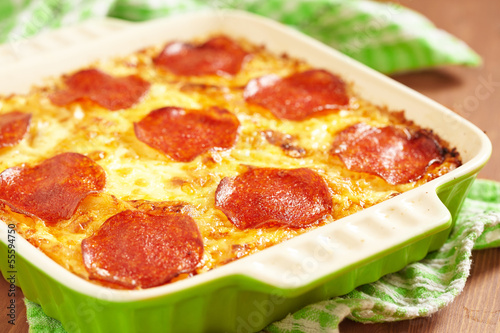 Photo: Casserole with pepperoni Casserole with pepperoni