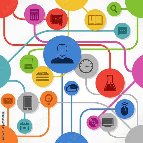 Vector: Abstract media scheme with modern icons Abstract media scheme with modern icons
