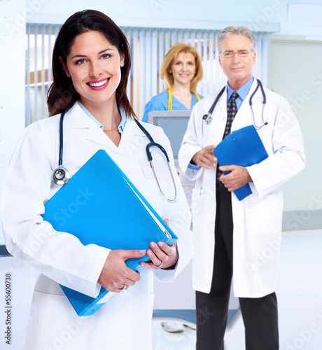 Photo: Smiling medical doctor woman with stethoscope. Smiling medical doctor woman with stethoscope.