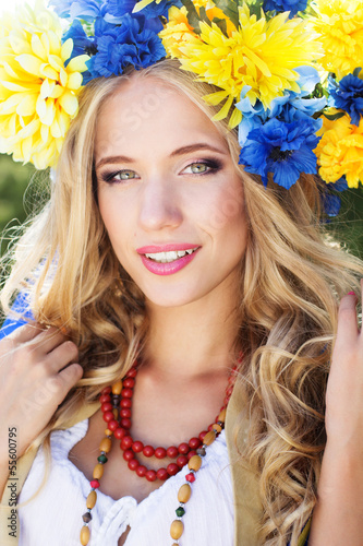 Photo: portrait of a beautiful girl in the Ukrainian national costume portrait of a beautiful girl in the Ukrainian national costume