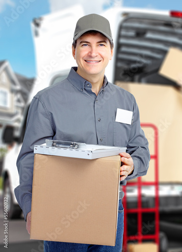 Photo: Delivery courier. Delivery courier.