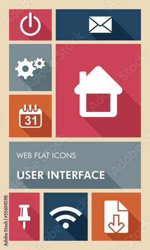 Vector: Colorful UI web apps user interface flat icons. Colorful UI web apps user interface flat icons.