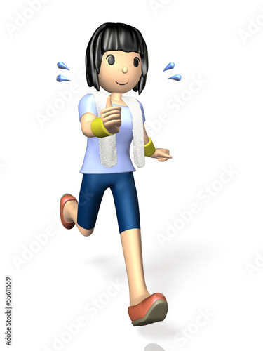Illustration: Woman who enjoys jogging Woman who enjoys jogging
