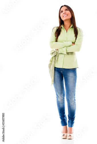 Photo: Happy thoughtful woman Happy thoughtful woman
