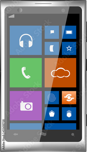 Vector: Smart Phone With Blank Screen Isolated Smart Phone With Blank Screen Isolated