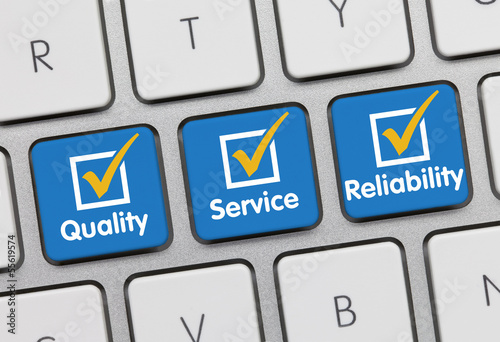 Illustration: Quality, service & reliability keyboard Quality, service & reliability keyboard