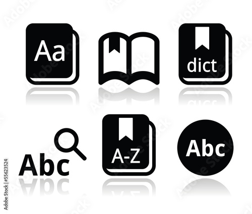 Vector: Dictionary book vector icons set Dictionary book vector icons set