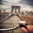 Driving bicycle across the brooklyn bridge Driving bicycle across the brooklyn bridge