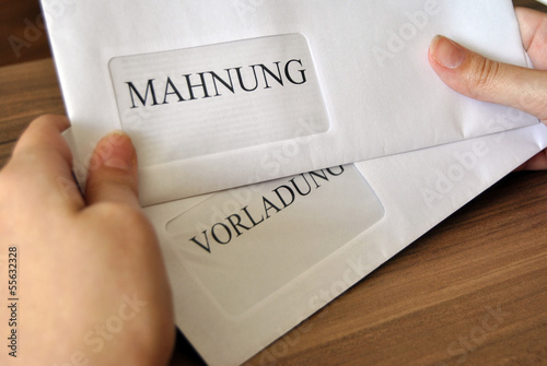 Photo: Mahnung und Vorladung Mahnung und Vorladung