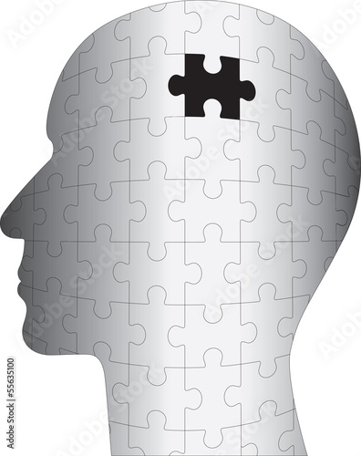 Vector: puzzle head puzzle head