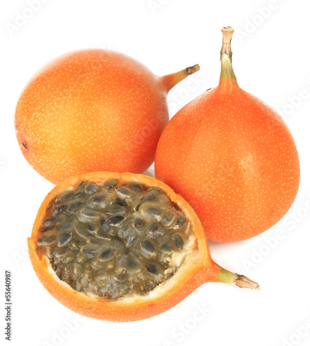 Photo: Passion fruits isolated on white Passion fruits isolated on white