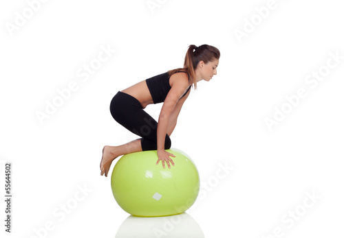 Photo: Young beautiful woman with gymnastic ball Young beautiful woman with gymnastic ball