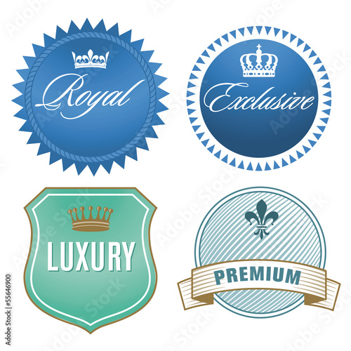 Vector: Luxus Schilder mit Krone. Wappen. Luxus Schilder mit Krone. Wappen.