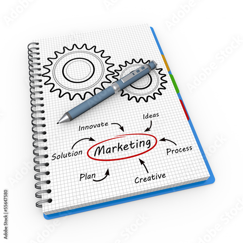 Illustration: Notepad marketing concept Notepad marketing concept