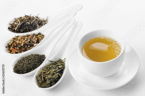 Photo: Different sorts of green tea Different sorts of green tea