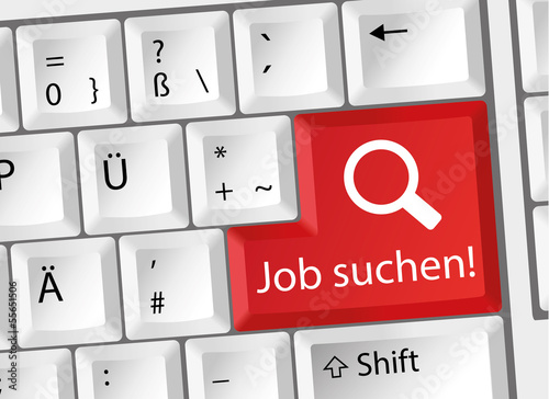 Vector: Job suchen - Arbeit - Karriere - Tastatur deutsch Job suchen - Arbeit - Karriere - Tastatur deutsch