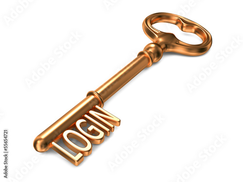 Illustration: Login - Golden Key. Login - Golden Key.