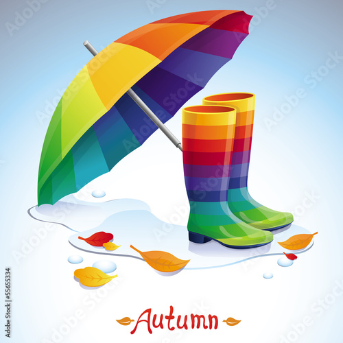 Vector: Vector bright autumn background Vector bright autumn background