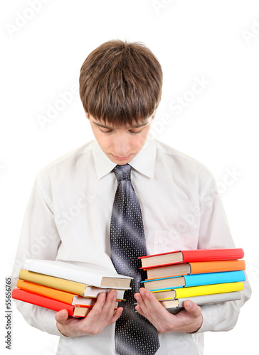 Photo: Student with Many Books Student with Many Books