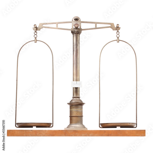 Photo: Vintage weight scale for laboratory. Vintage weight scale for laboratory.