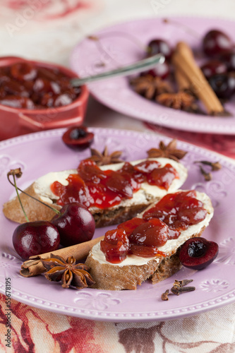 Photo: Bread with spicy cherry jam Bread with spicy cherry jam