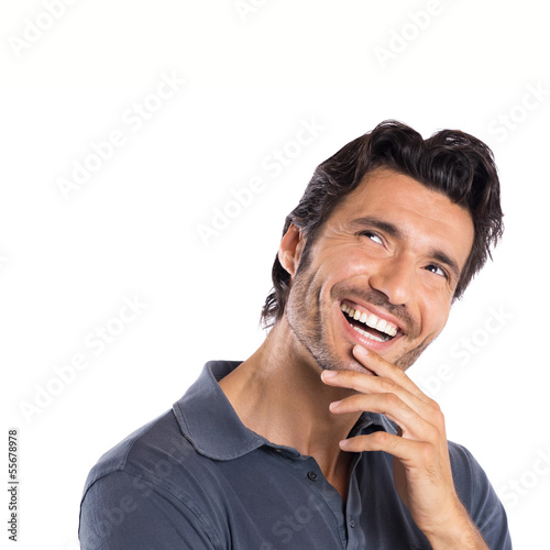 Photo: Happy Contemplated Young Man Happy Contemplated Young Man
