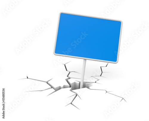 Illustration: Cracked ground with billboard Cracked ground with billboard