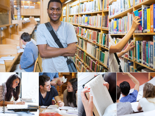 Photo: Montage with pictures of cheerful students Montage with pictures of cheerful students
