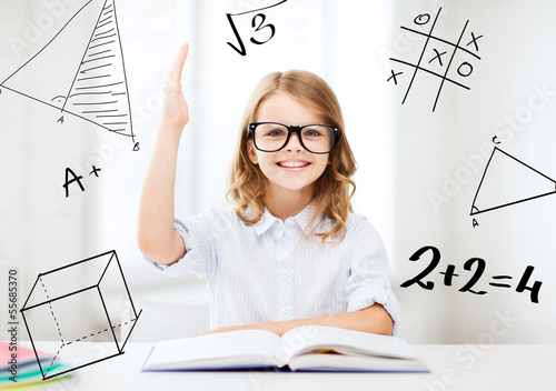 Photo: student girl studying at school student girl studying at school