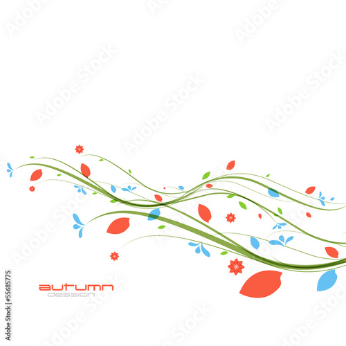 Vector: Autumn leaves nature template Autumn leaves nature template