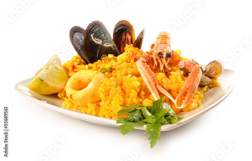 Photo: Paella con marisco y cigala Paella con marisco y cigala