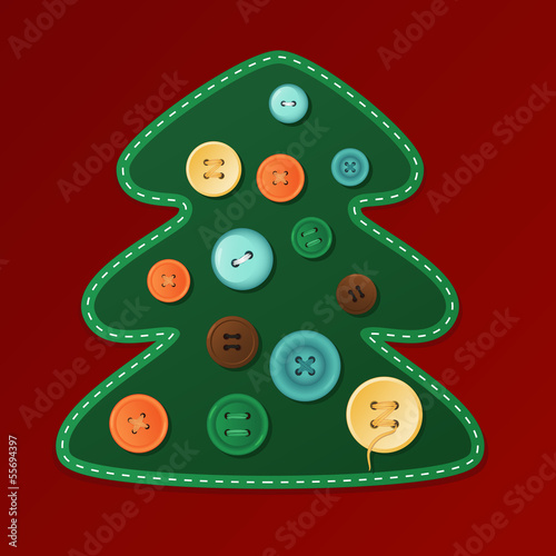 Vector: Christmas Tree with buttons Christmas Tree with buttons