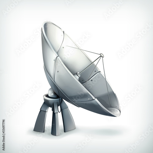 Vector: Parabolic antenna, icon Parabolic antenna, icon
