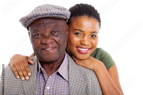 Photo: african daughter and senior father close up african daughter and senior father close up