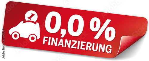 Vector: rotes Label 0 Prozent finanzierung mit Autospardose rotes Label 0 Prozent finanzierung mit Autospardose