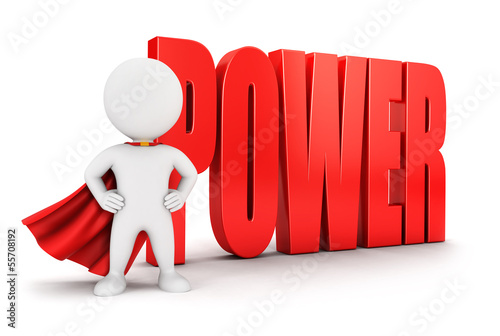 Illustration: 3d white people power 3d white people power
